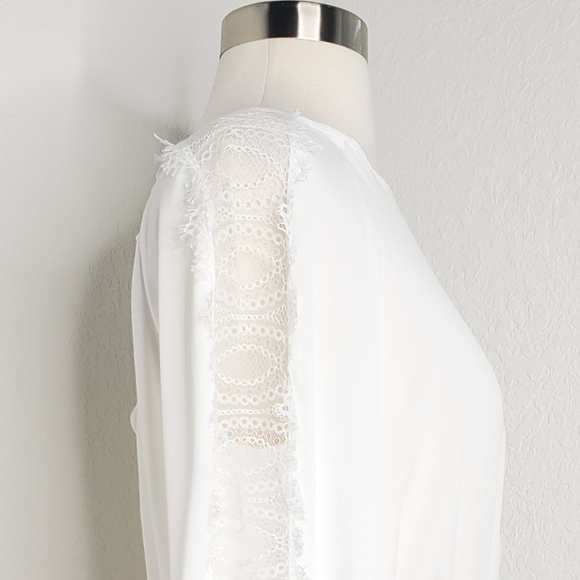 INTERMIX Joy Lace Smocked Waist Peplum Blouse S. - Picture 8 of 10